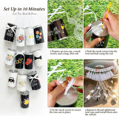 15 Pcs Just Married Wedding Car Decoration Kit – Black & White Handmade Aluminum
