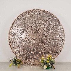 7.5 ft BLUSH Sparkly Big Payette Sequin Backdrop STAND COVER Party Decorations