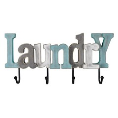 Morning View Wooden Laundry Sign with Hooks Decorative Hanging Word Signs Cut…