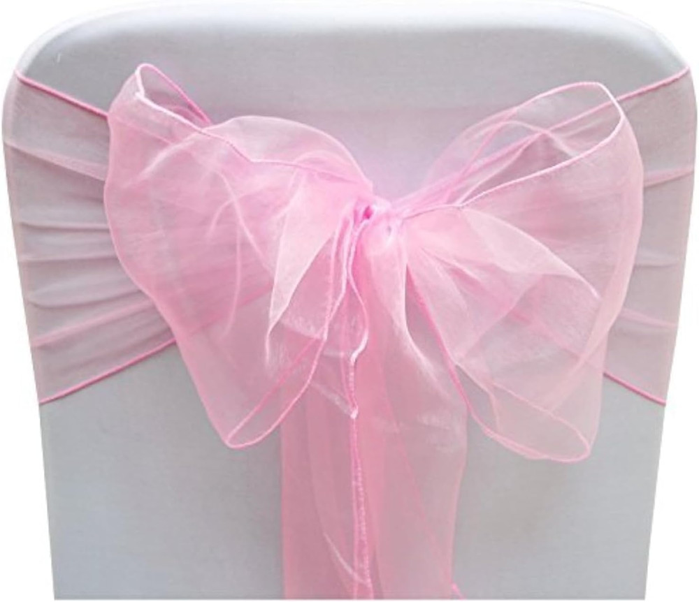 Elegant Organza Chair Sashes Sheer Fabric Sashes for Weddings, Parties, and Spec