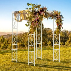 Sqaure Wedding Canopy Chuppah Arch Flower Backdrop Stand Garden Backyard Gazebo