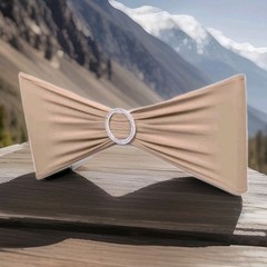 Nude Spandex Chair Bands Plastic Buckle Washable Wrinkle Free Wedding, Parties