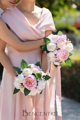 7 Inch Blush Bridesmaid Bouquets Set of 4,Pink Wedding Bouquets,Small Wedding…