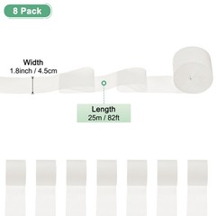 8-Rolls 656ft Crepe Paper Streamer for DIY [Beige-1.8 Inch x 82 Ft/Roll]