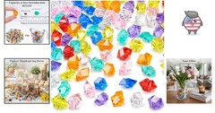 Versatile 150 PCS Multicolor Acrylic Gems – For Vases, Sensory Bins & Crafts
