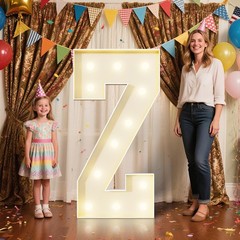 4FT Marquee Letters Z Sign,Large Light Up Numbers Party Decoration – Hook and…
