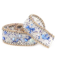 ¦2.5cm DIY Mesh Wrap Roll Crystal Rhinestones Chain Trim Ribbon Decor