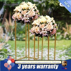 Gold Metal Column Flower Stand Wedding Party Backdrop Centerpiece Rack 4Pcs US