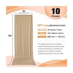 50ft x 15ft Beige Wrinkle Free Backdrop Curtains for Parties,Silky Polyester …