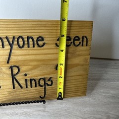 Rustic Wood Wedding Sign Has Anyone Seen The Rings Ring Bearer Table Decor