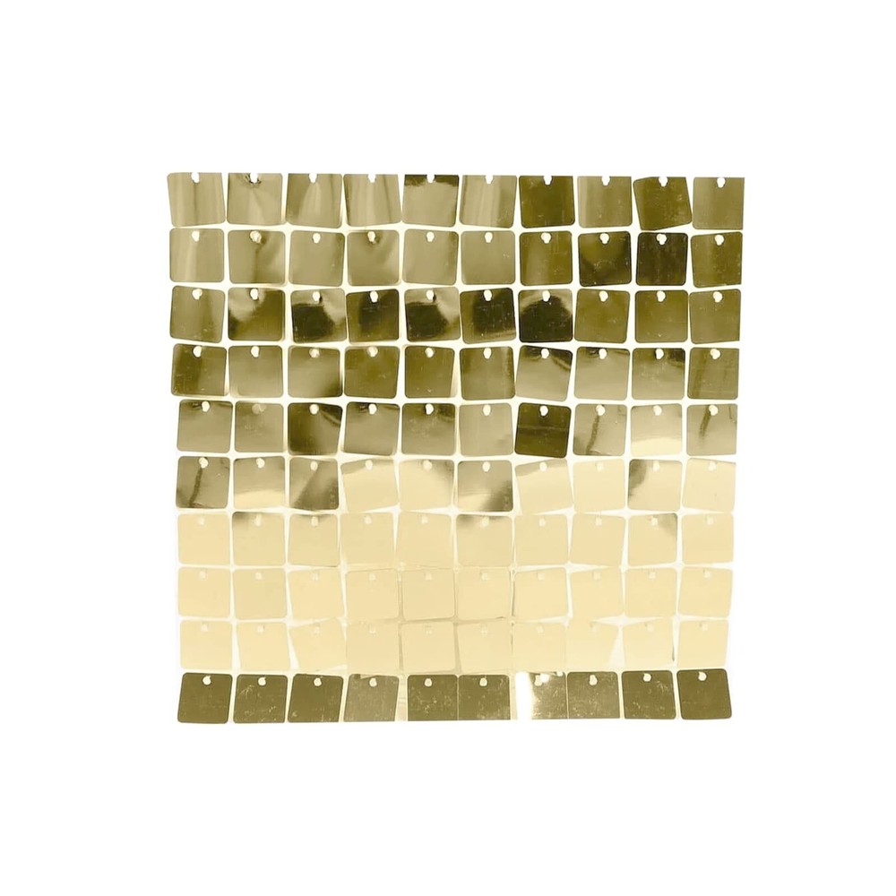 24 Gold Square Sequin Shimmer Wall Photo Backdrop Panels Party Decorations