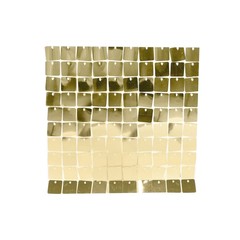 24 Gold Square Sequin Shimmer Wall Photo Backdrop Panels Party Decorations