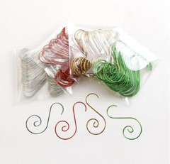 60Pcs 4 Colors 25*50mm Metal Swirl Shaped Connectors Hooks Hanger Crystal Prisms