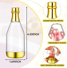 10 Pcs Mini Bottle Party Favors Bottles and Wedding Candy GOLD CLEAR