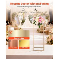 Uimoso Set of 10 Elegant 23.62-inch Flower Stands for Weddings and Home Decor