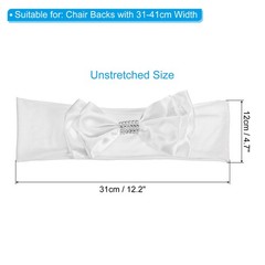 20Pcs 12″x8″ Chair Sash Bow Spandex Stretch Chair Cover Band Sashes White