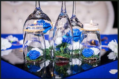 Special Event/Wedding Table & Chair Decorations (Royal Blue, Gold & White)
