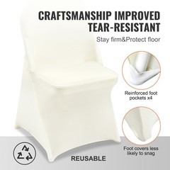 Uimoso 30PCS White Spandex Chair Covers for Weddings, Parties, and Dining Events
