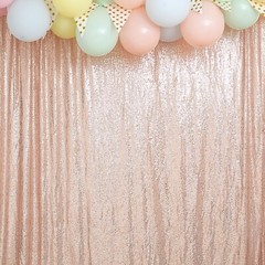 BLUSH 8 ft x 8 ft Sequined Backdrop Curtain Wedding Party PhotoBooth Decorations