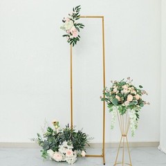 6 ft Gold Metal Floral Display Frame Rectangle BACKDROP STAND Wedding Arch Event