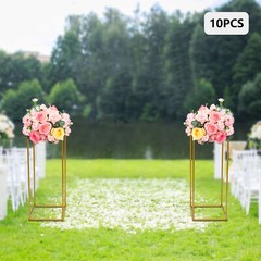 23.6in 10Pcs Tall Gold Metal Flower Stand for Wedding Table Centerpieces Decor