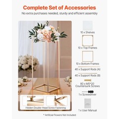 Uimoso Elegant 10PCS 23.62-inch Column Flower Stand for Weddings and Home Decor