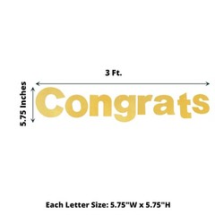 3 feet Gold Glittered Congrats Paper Hanging Party GARLAND Events Decorations