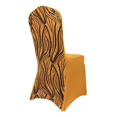 GOLD BLACK Embroidered Sequin Spandex Banquet CHAIR COVER Party Decorations