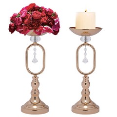 Retro 10 Candle Holder Wedding Centerpieces Gold Flower Vase Home Decor Party US