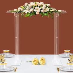 Modern Clear Acrylic Rectangular Flower Stand Wedding Centerpiece for Party