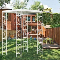 Heavy Duty French Style Outdoor Roof Metal Gazebo White Wedding Canopy Garden US