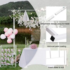 Strong Metal Garden Arbor Freestanding Wedding Trellis Archway Plant Vine Gate