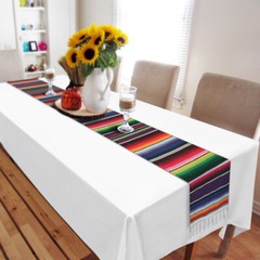 2Pack 14″ x 108″ Mexican Serape Table Runner Fiesta Party Decorations Tablecloth
