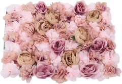 6 Pcs Flower Wall Panel Floral Backdrop,24 * 16in Artificial Flower Wall Panels