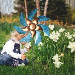 Spinner Landscape Ornament for Outdoor Courtyard Yard Lawn Pinwheel Decor
