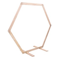 Wood Hexagon Arch Backdrop Stand 7.1 FT Hexagon Wood Wedding Arch Frame Decor