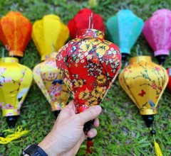 Set 16 Vietnam Silk Lanterns: Small Lamp Wedding Decor, Outdoor Garden Lantern
