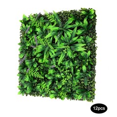 12 Pieces Greenery Wall Panels Artificial Greenery Panels Outdoor/Indoor Wedding