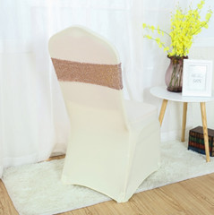 rose gold glitter sequin chair bands sashes ties bows ribbon wedding anniversary