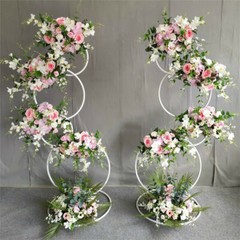 Set of 2 Oversized Round Wedding Arch Backdrop Metal Hoop Floral Stand Party Dec