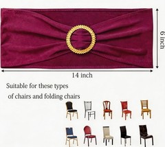 Reusable Dark Burgundy Chair Sashes 50 Count with Gold Buckles for Celebrations