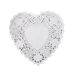 8 Inch Heart White Lace Paper Doilies for Wedding Decoration Valentine’s Day …