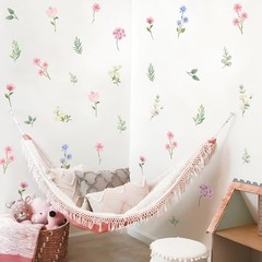 Boho Watercolor Flower Wall Stickers，Colorful Lower Wall Stickers-6604