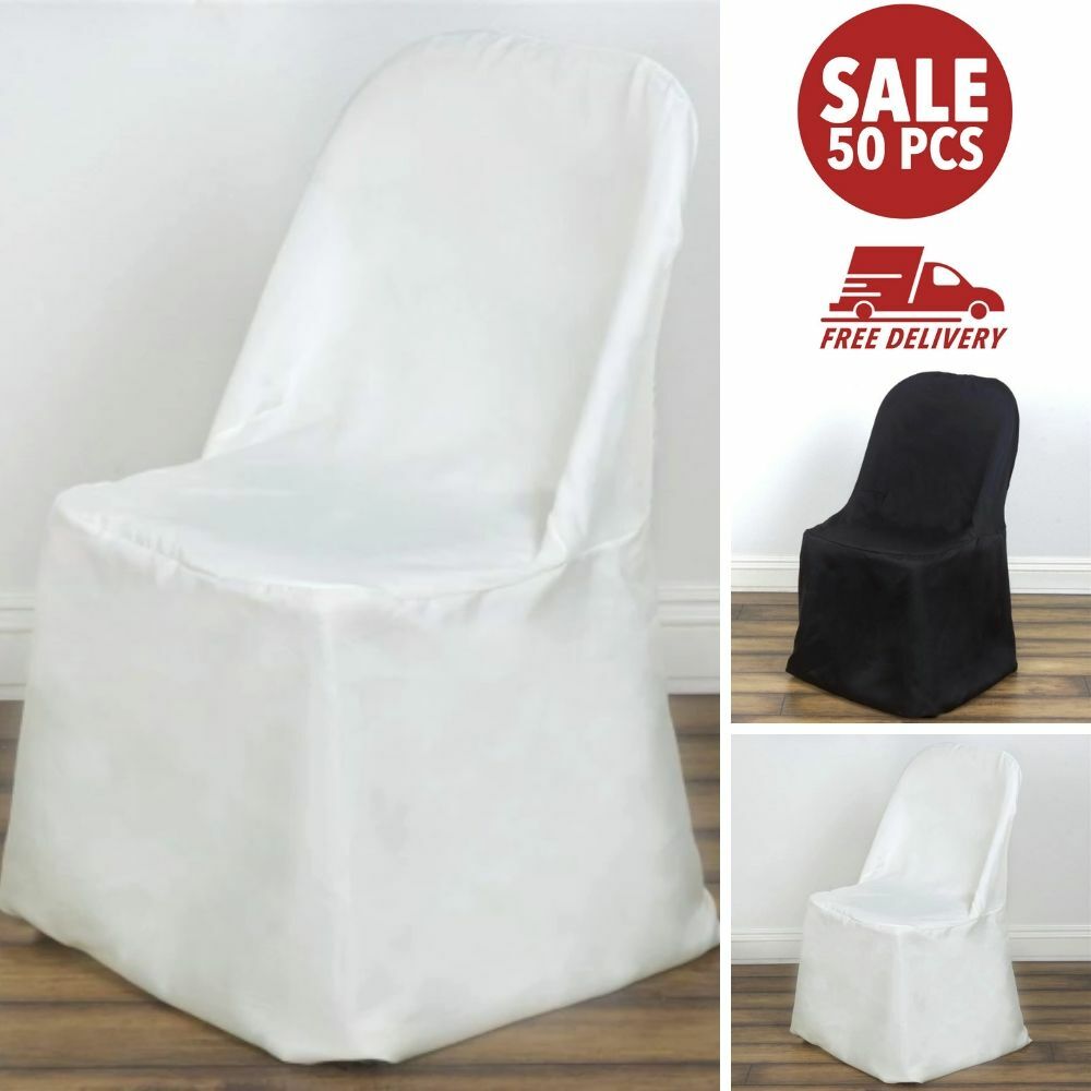 50 Polyester Folding CHAIR COVERS Wedding Banquet Party Slipcover Decorations