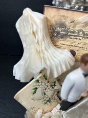 Vintage Handmade Bride & Groom Wedding Table Centerpiece Decoration