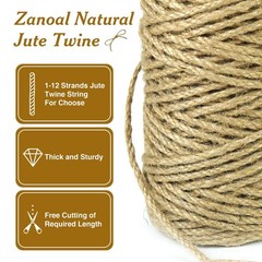 4mm*328 Feet Natural Jute Twine String DIY Home Decor,Medium Thick Jute Twine…