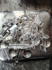 2.5lbs Of Wedding Crystals With Hooks And Ribbons Varied Design Sold By Weight