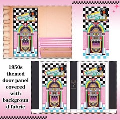 VitalCozy 71 x 35 Inch 1950s Party Decorations Retro 50s Fabric Door Cover 50…