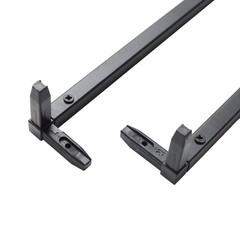 2 pcs 12-Inch Tall Black Matte Metal Geometric Rectangular Stands 12″,
