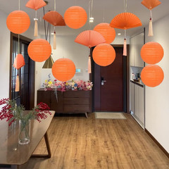 12Pcs round Paper Lanterns Assorted Sizes (6″ 8″ 10″ 12″) Home Decor Restaurant